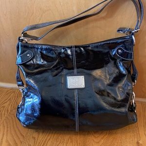 D&G denim shoulder Bag Black Patent Leather dolce Gabbana